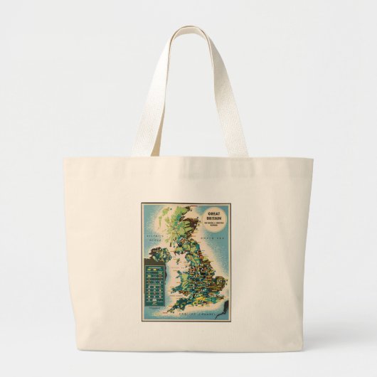 - Groot - Brittannië - Bronnenkaart Grote Tote Bag (Voorkant)
