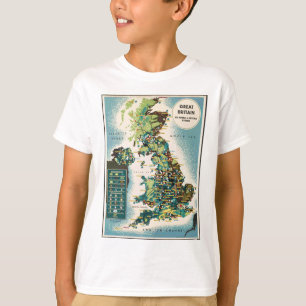 - Groot - Brittannië - Bronnenkaart T-shirt