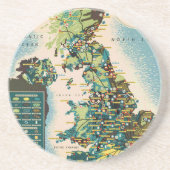  - Groot - Brittannië - Bronnenkaart Zandsteen Onderzetter (Voorkant)