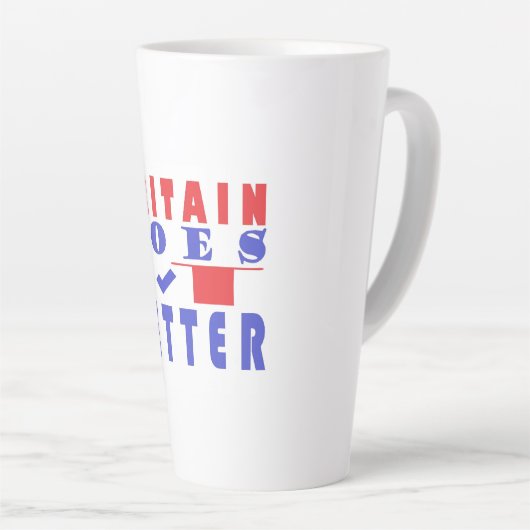 Groot-Brittannië doet het beter woord poster ontwe Latte Mok (Rechterhoek)