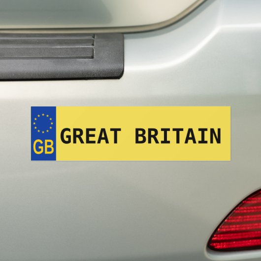 Groot-Brittannië E.U. Licentie Bord Sticker (Op auto)