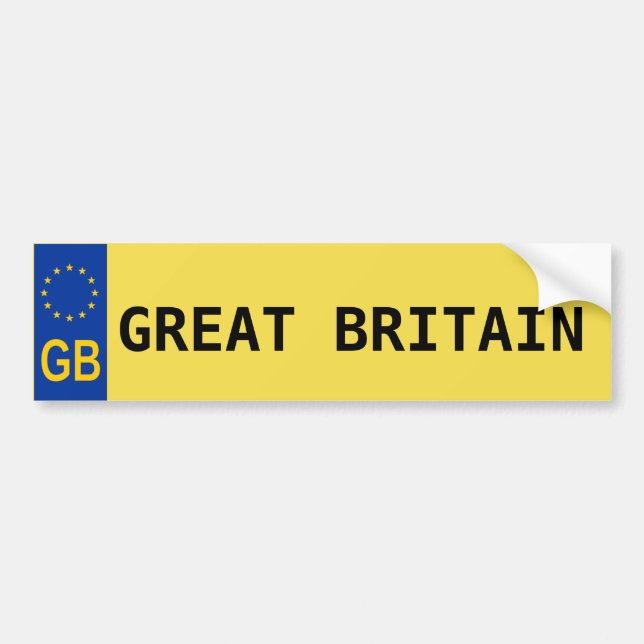 Groot-Brittannië E.U. Licentie Bord Sticker (Voorkant)