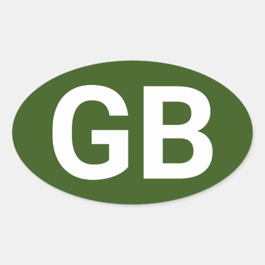 Groot-Brittannië Euro/Green Ovale Sticker (Voorkant)