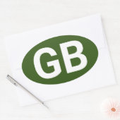 Groot-Brittannië Euro/Green Ovale Sticker (Envelop)