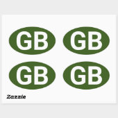 Groot-Brittannië Euro/Green Ovale Sticker (Vel)