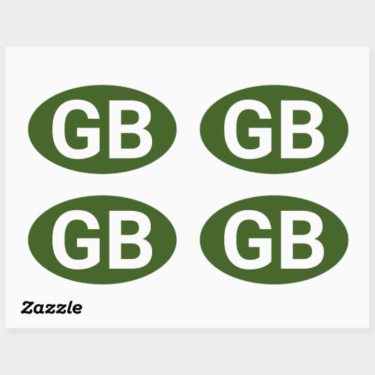 Groot-Brittannië Euro/Green Ovale Sticker (Vel)