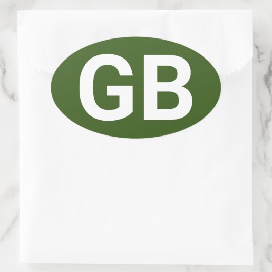 Groot-Brittannië Euro/Green Ovale Sticker (Tas)