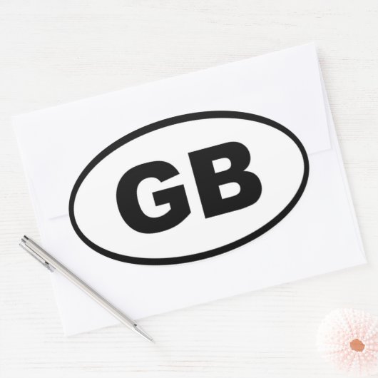 Groot-Brittannië - Europees Ovale Sticker (Envelop)
