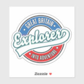 Groot-Brittannië Explorer in avontuurlijke logo Sticker (Vel)