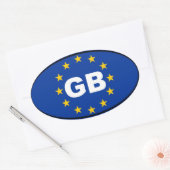 Groot-Brittannië - GB - Europese Unie ovaal Ovale Sticker (Envelop)