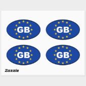 Groot-Brittannië - GB - Europese Unie ovaal Ovale Sticker (Vel)