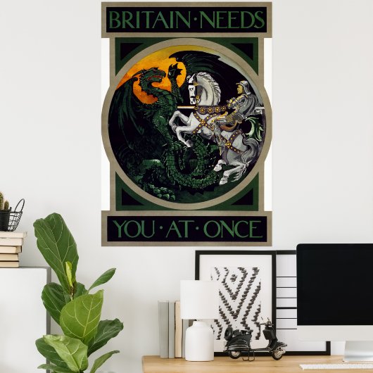 Groot-Brittannië heeft u meteen nodig ~ WWI Recrug Poster (Thuiskantoor)