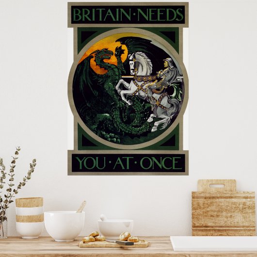 Groot-Brittannië heeft u meteen nodig ~ WWI Recrug Poster (Keuken)