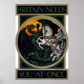Groot-Brittannië heeft u meteen nodig ~ WWI Recrug Poster (Voorkant)