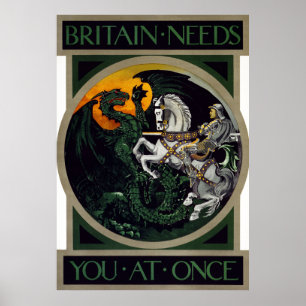 Groot-Brittannië heeft u meteen nodig ~ WWI Recrug Poster