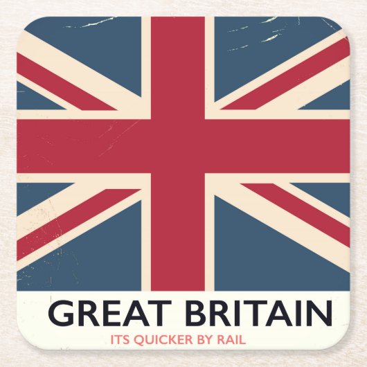 Groot-Brittannië "Het is sneller per spoor" Kartonnen Onderzetters (Voorkant)
