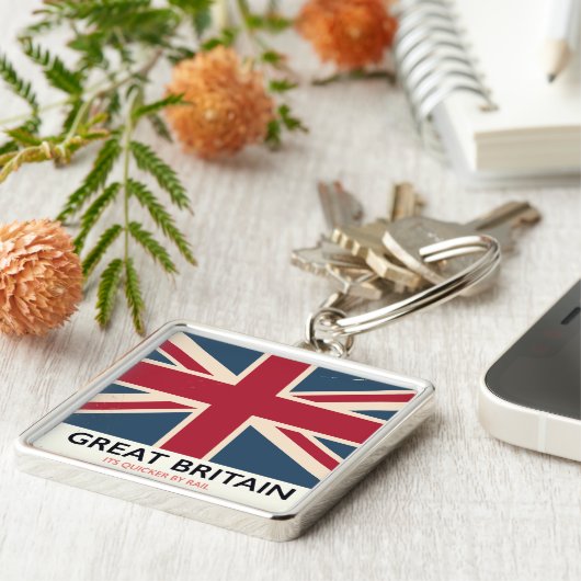Groot-Brittannië "Het is sneller per spoor" Sleutelhanger (Zijkant)