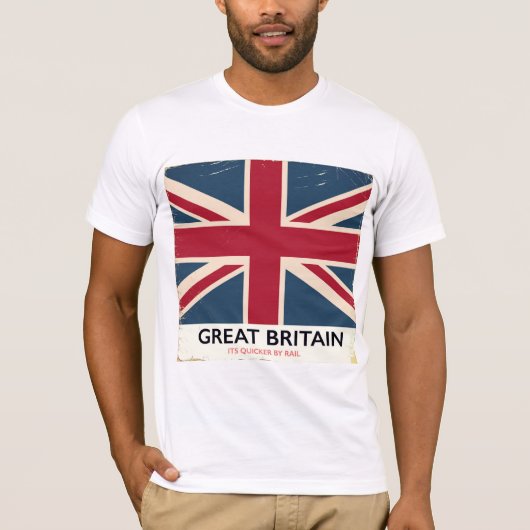 Groot-Brittannië "Het is sneller per spoor" T-shirt (Voorkant)