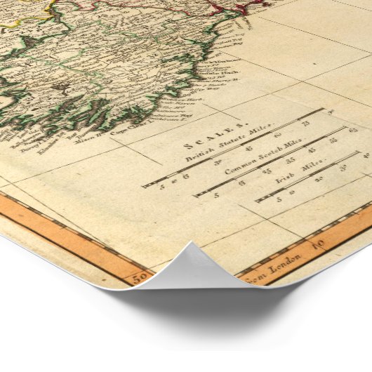 Groot-Brittannië, Ierland Poster (Hoek)