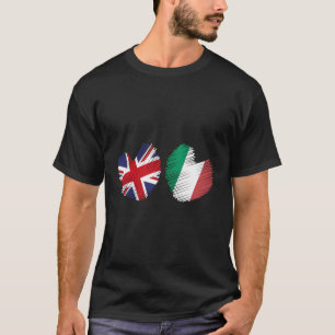 Groot-Brittannië Italië De Britse vlag Italiaanse T-shirt