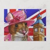 Groot-Brittannië koningin Mouse Big Ben Waterverf Briefkaart (Voorkant)