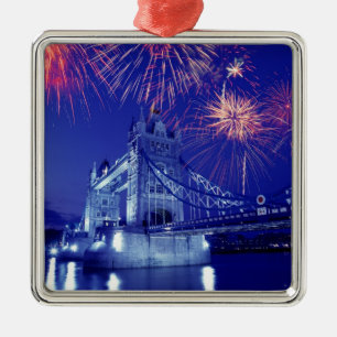 Groot-Brittannië, Londen. Vuurwerk boven de Tower Metalen Ornament