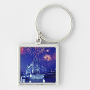 Groot-Brittannië, Londen. Vuurwerk boven de Tower Sleutelhanger