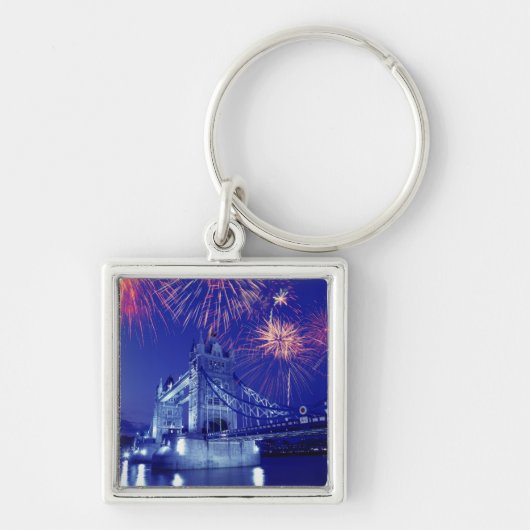 Groot-Brittannië, Londen. Vuurwerk boven de Tower Sleutelhanger (Voorkant)
