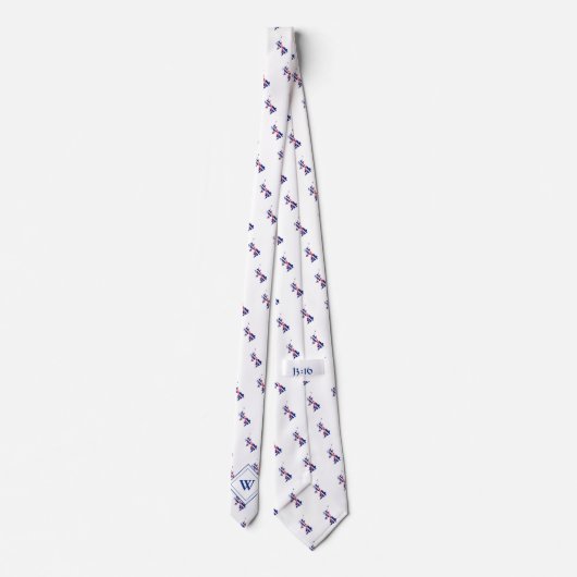 GROOT-BRITTANNIË - Monogram Christelijke scripts Stropdas (Achterkant)
