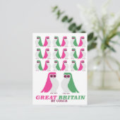 Groot-Brittannië, "per koets", Uil, reisposter Briefkaart (Staand voorkant)
