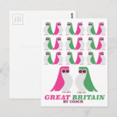 Groot-Brittannië, "per koets", Uil, reisposter Briefkaart (Voorkant / Achterkant)