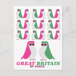Groot-Brittannië, "per koets", Uil, reisposter Briefkaart