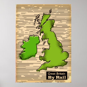 Groot-Brittannië Per Spoor reisposter Poster