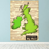 Groot-Brittannië per trein Canvas Afdruk (Insitu (Houten vloer))