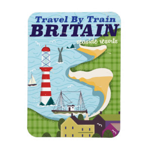 Groot-Brittannië poster  treinvakantie Magneet