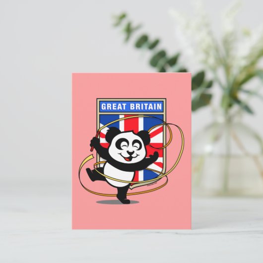 Groot-Brittannië Rhythmic Gymnastics Panda Briefkaart (Staand voorkant)