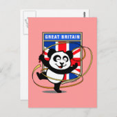 Groot-Brittannië Rhythmic Gymnastics Panda Briefkaart (Voorkant / Achterkant)