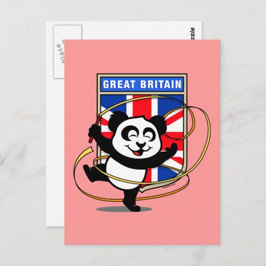 Groot-Brittannië Rhythmic Gymnastics Panda Briefkaart (Voorkant / Achterkant)