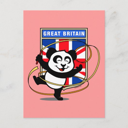 Groot-Brittannië Rhythmic Gymnastics Panda Briefkaart (Voorkant)