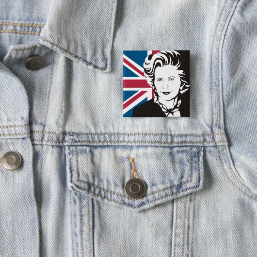 Groot-Brittannië rouwt om Margaret Thatcher, Engel Vierkante Button 5,1 Cm (In situ)