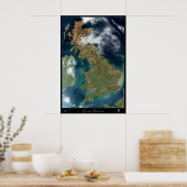 Groot-Brittannië satellietposter Poster (Keuken)