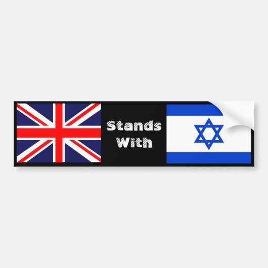 Groot-Brittannië staat met Israël Bumpersticker (Voorkant)