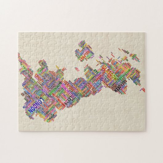 Groot-Brittannië - Statistische kaart Legpuzzel (Horizontaal)