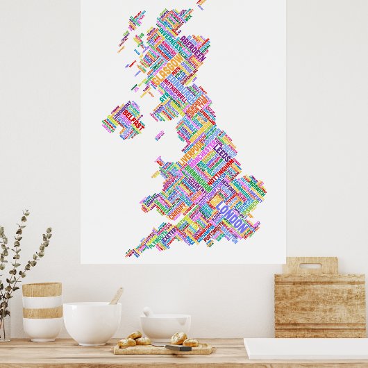 Groot-Brittannië - Statistische kaart Poster (Keuken)