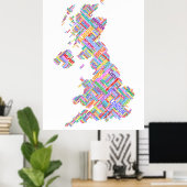 Groot-Brittannië - Statistische kaart Poster (Thuiskantoor)