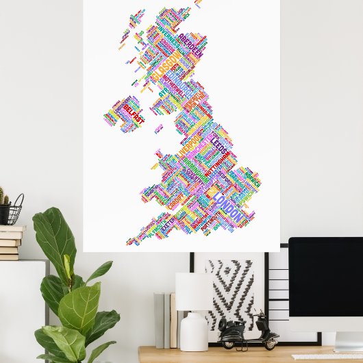 Groot-Brittannië - Statistische kaart Poster (Thuiskantoor)