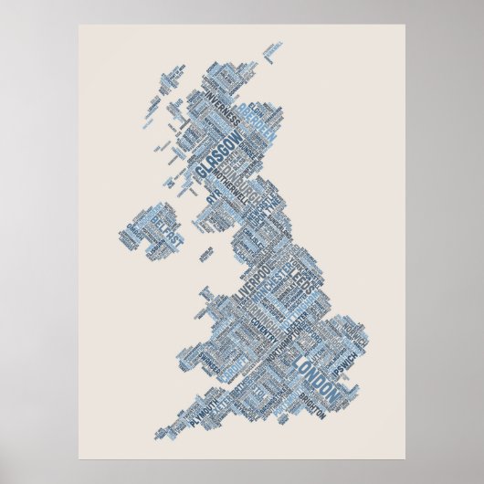 Groot-Brittannië - Statistische kaart Poster (Voorkant)