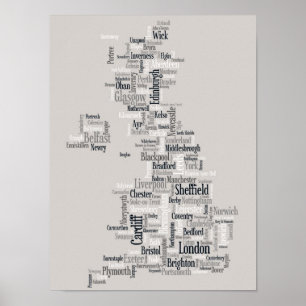 Groot-Brittannië - Statistische kaart Poster