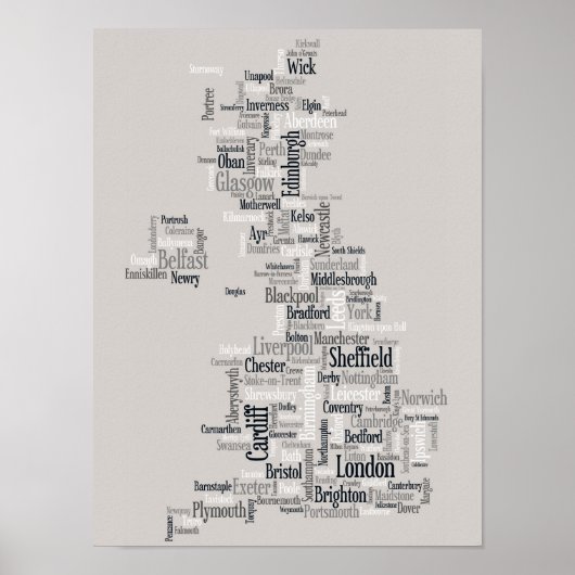 Groot-Brittannië - Statistische kaart Poster (Voorkant)