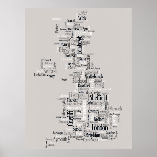 Groot-Brittannië - Statistische kaart Poster (Voorkant)